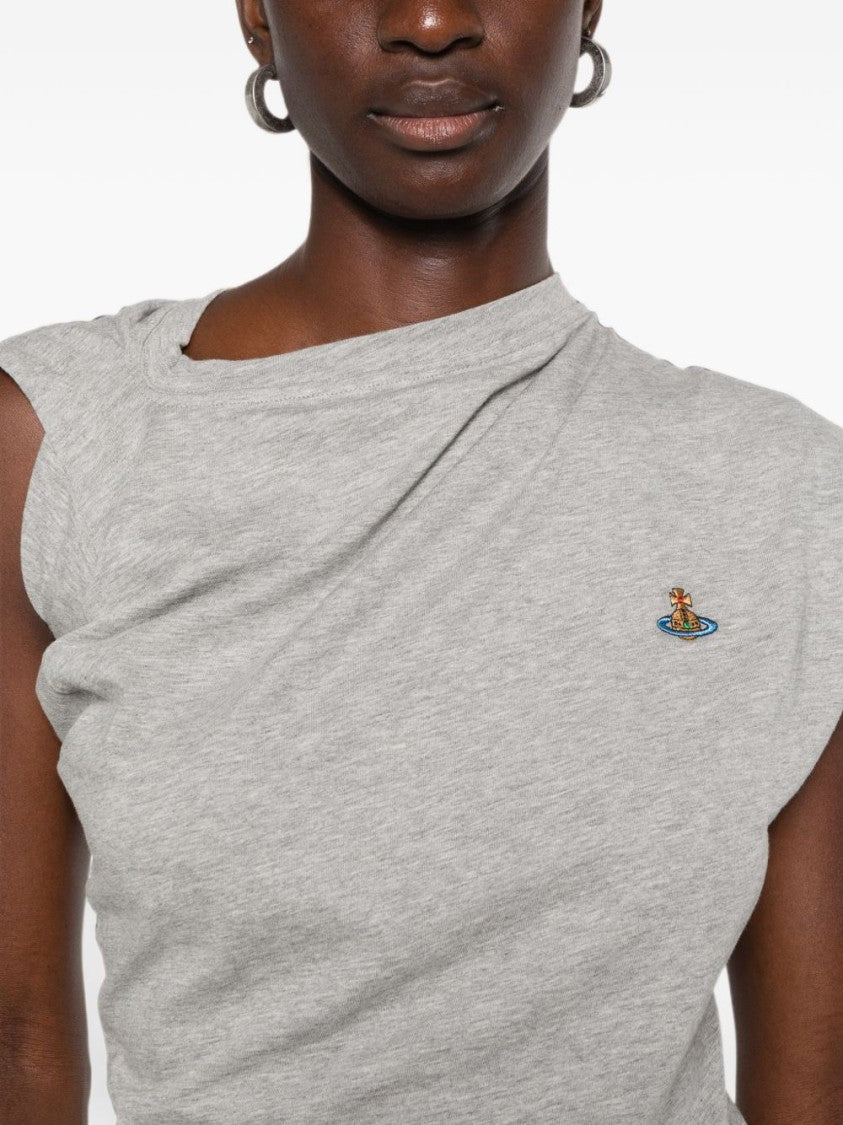 Vivienne Westwood Heather Grey Draped Cap Sleeve Top