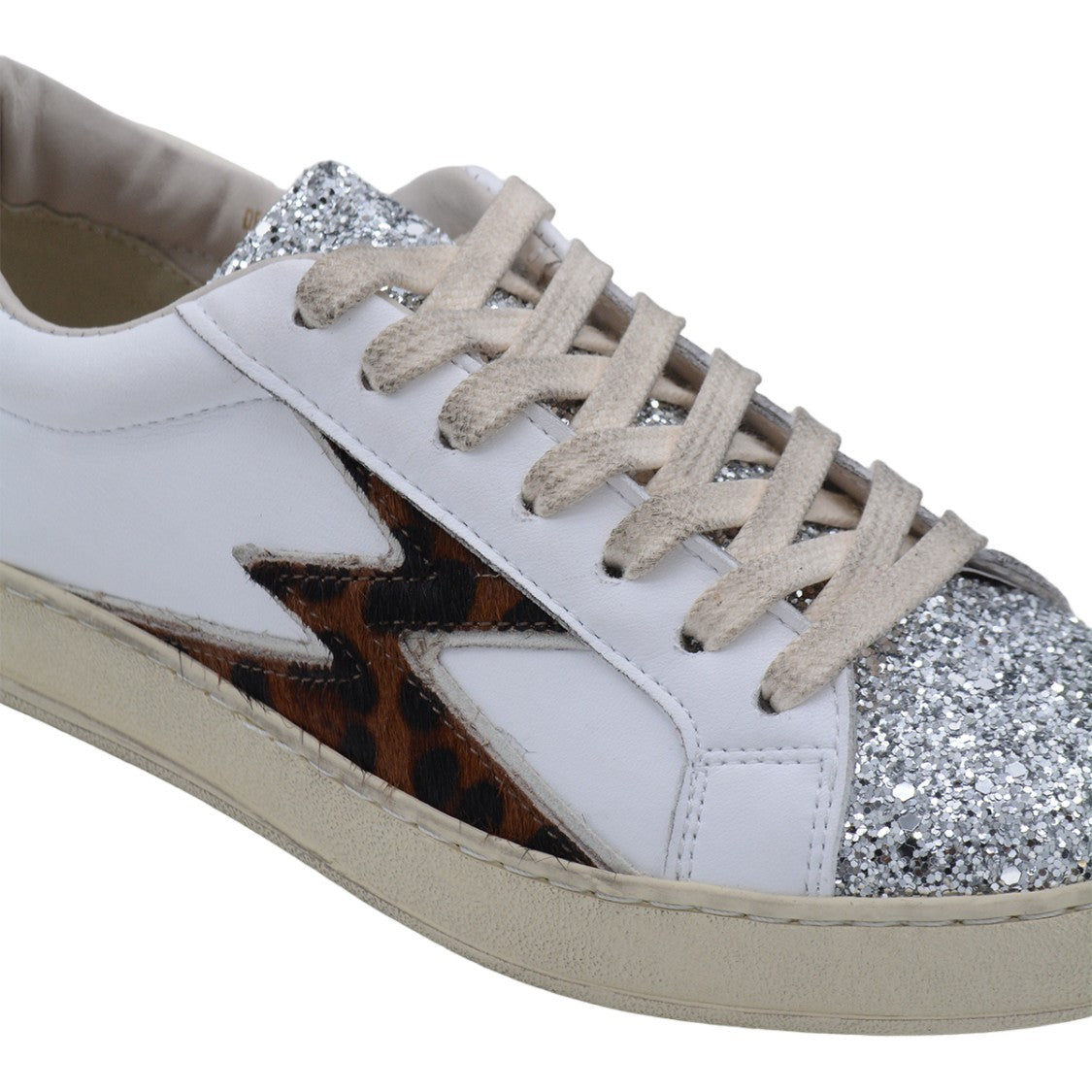 Moaconcept Bold Leopard Print Sneakers With Glitter Accents