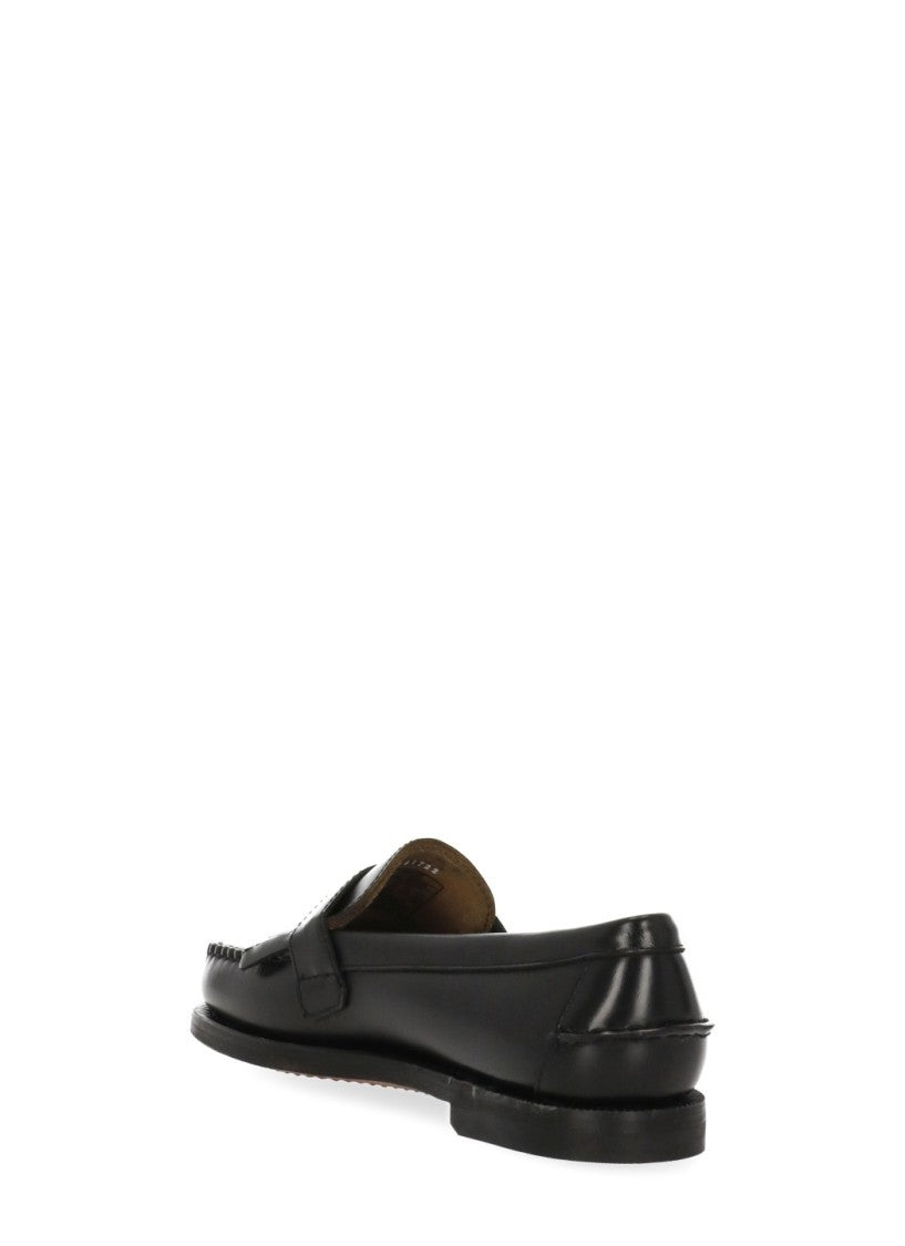 Sebago Black Patent Leather Buckled Loafers