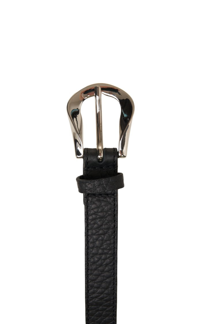 Orciani Hammered Leather Belt With Classic Buckle