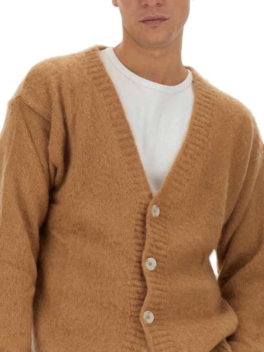 Family First V-Neck Cardigan With Textured Finish