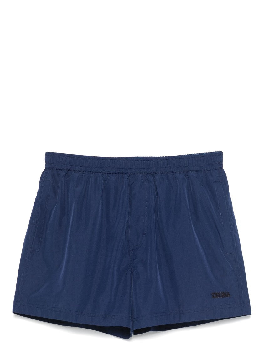Ermenegildo Zegna Logo-Print Swim Shorts