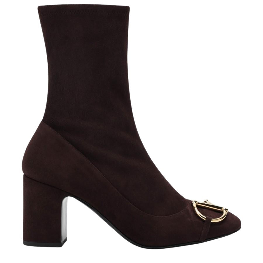 Gucci Walfahb 75 Bootie With Gold-Tone Detailing And Block Heel