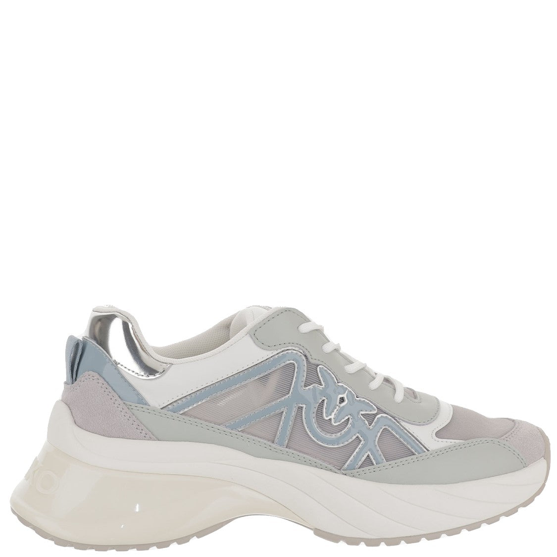 Pinko Multi-Material Sneakers With Logo Accents