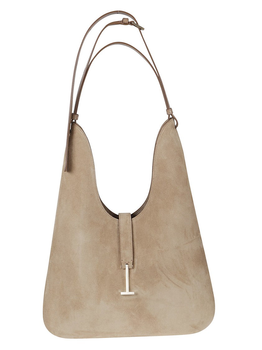 Tom Ford Beige Suede T-Bar Shoulder Bag