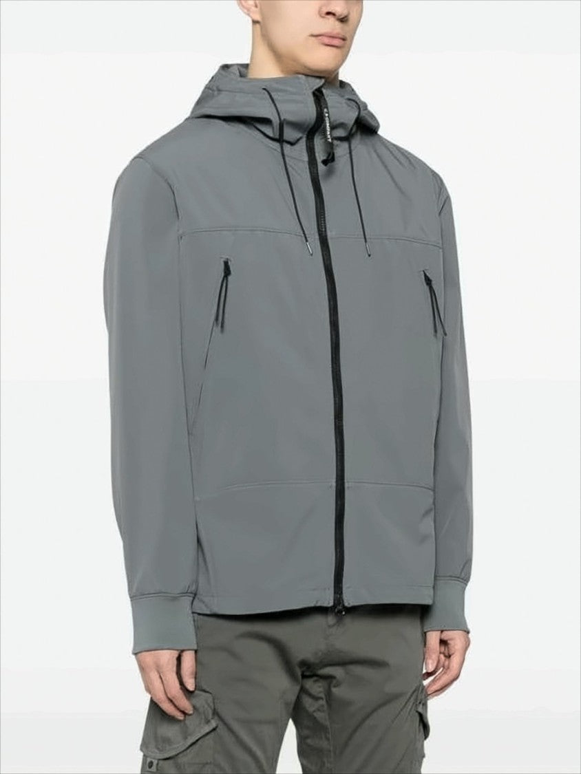 C.P. Company Minimalist Grey Zip Closure Jacket With Adjustable Hood