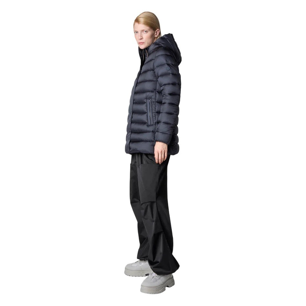Save The Duck Lightweight Blue Quilted High Collar Coat