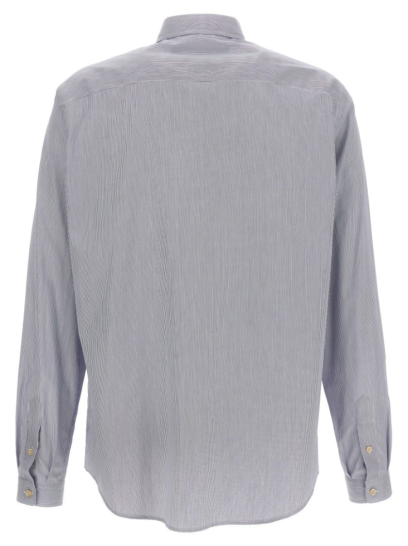 Valentino Garavani Classic Striped Cotton Shirt With Logo Embroidery