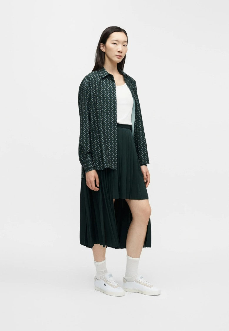 Lacoste Boxy-Fit Concealed Placket Long-Sleeve Shirt