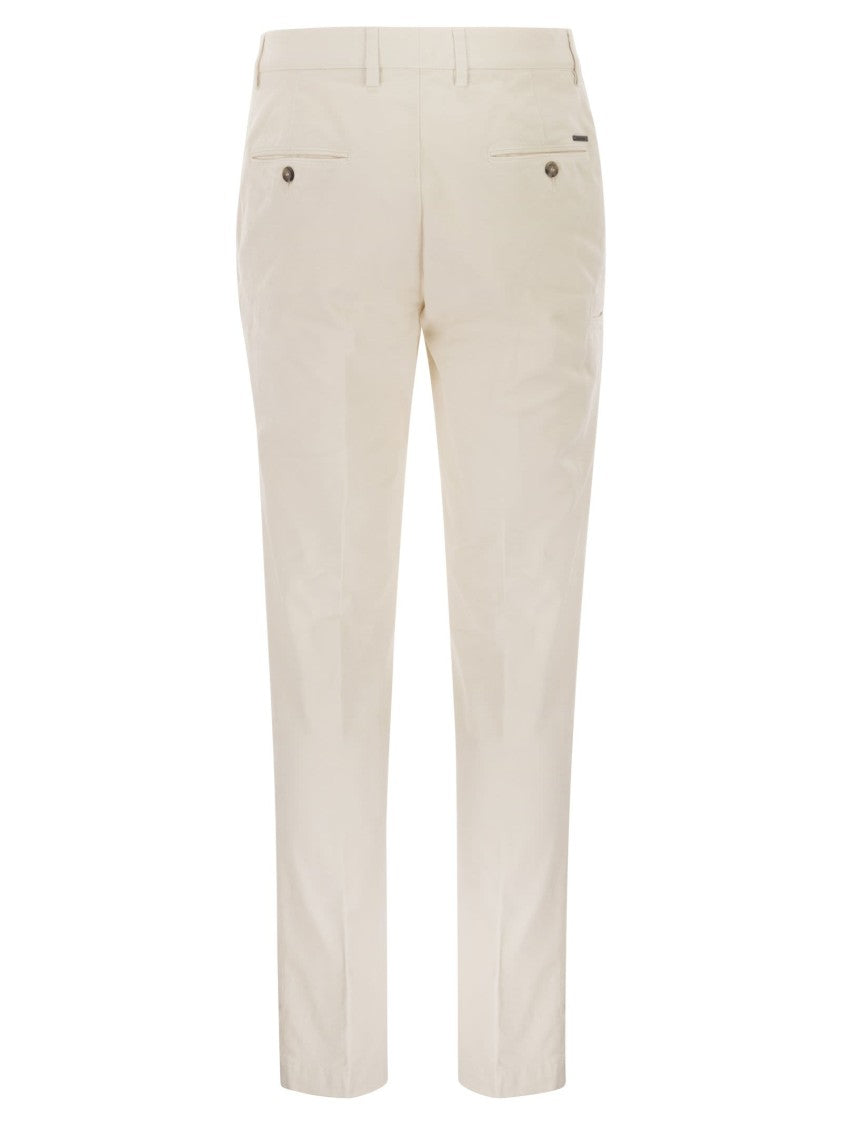 Peserico Chino Trousers In Stretch Cotton Gabardine