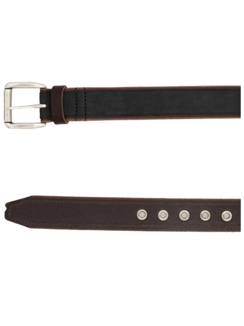 Our Legacy Blue Textured Leather Belt