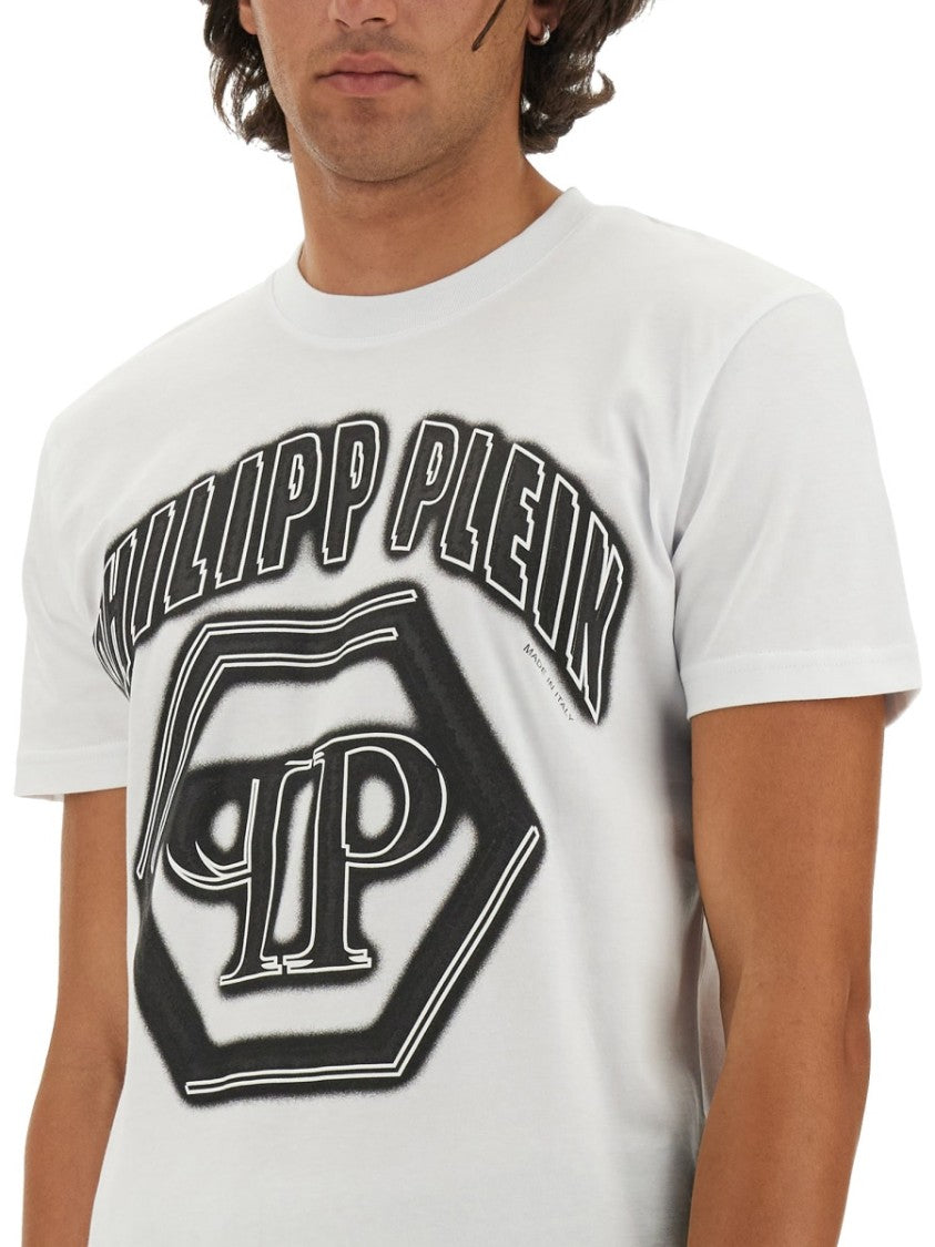 Philipp Plein Regular Fit Logo Print T-Shirt