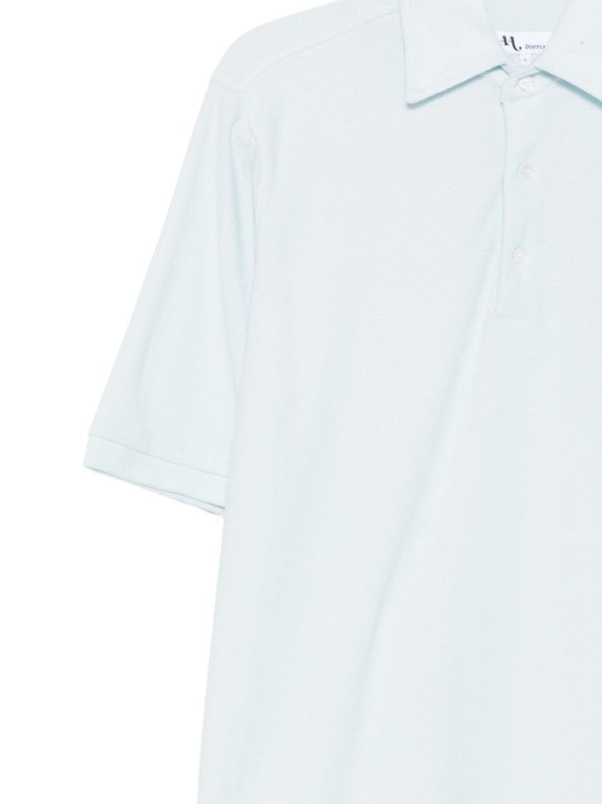 Doppiaa Polo-Style White Soft Collar Shirt