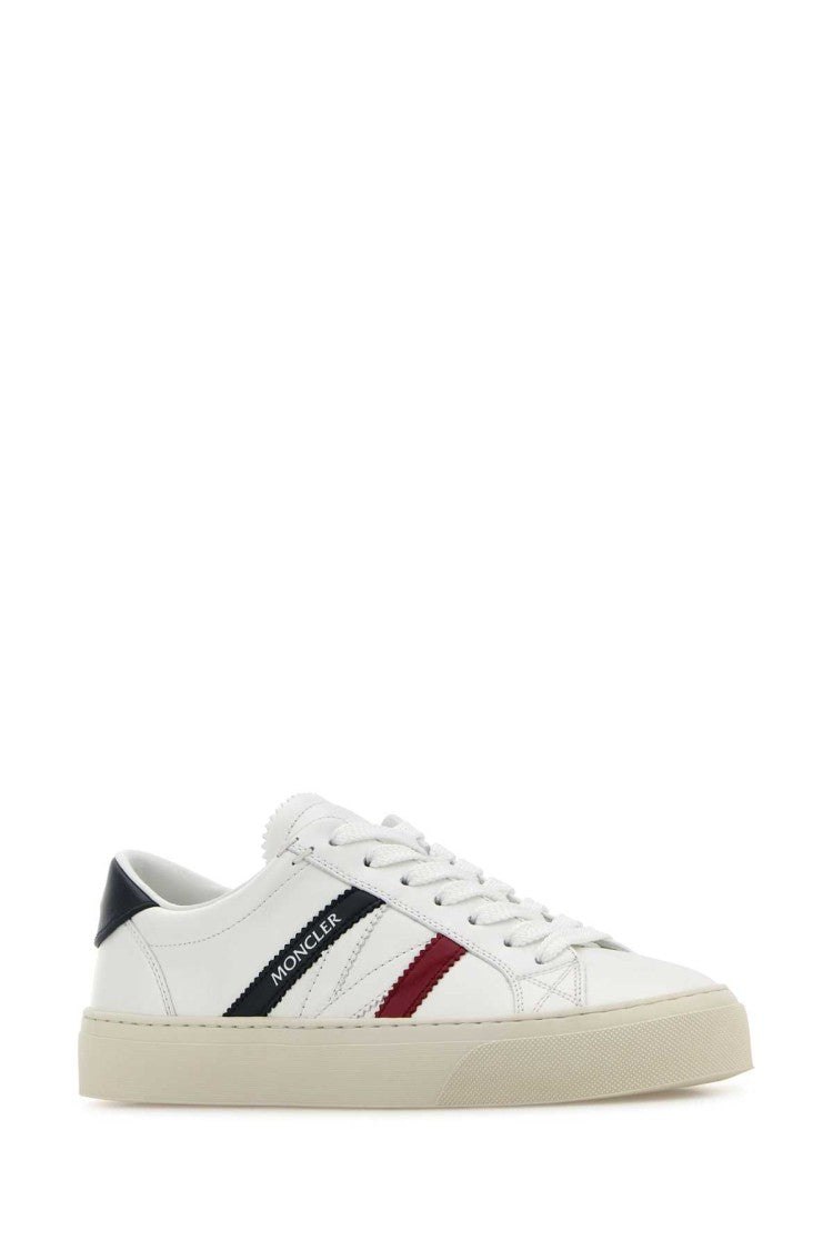 Moncler White Leather Monaco 2 Sneakers