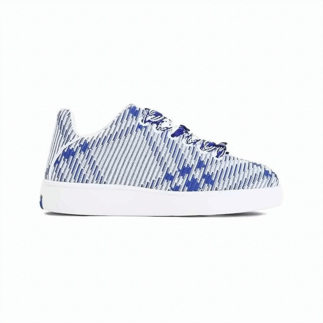 Burberry Woven Textile Sneakers With Distinctive Checkered Pattern