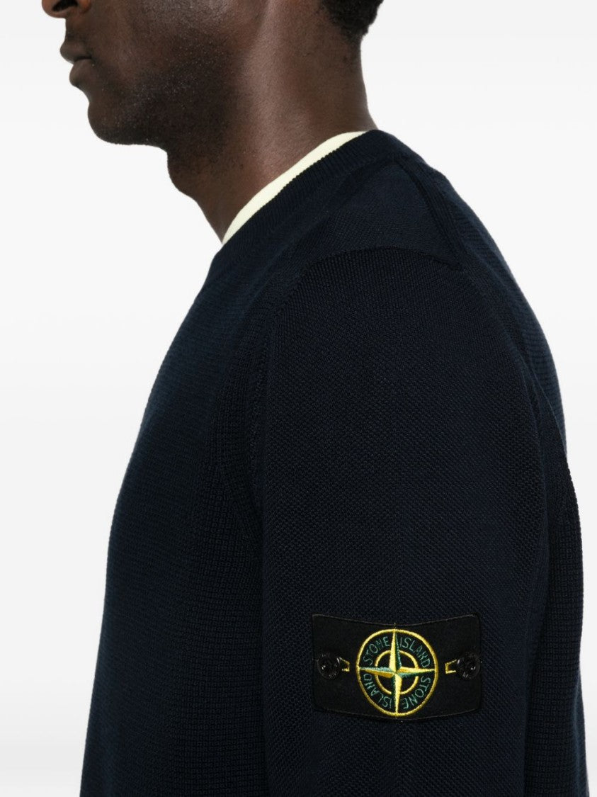 Stone Island Classic Crewneck Sweater With Ribbed Details