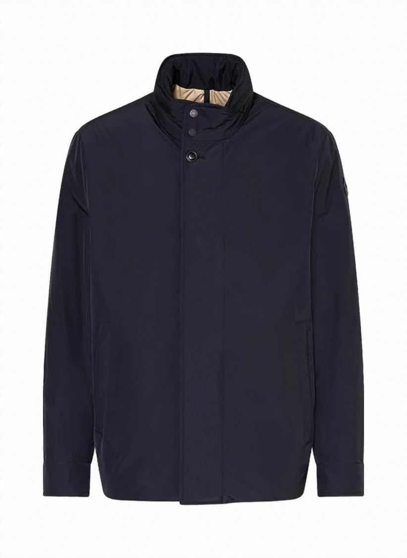Moncler Short Padded Jacket With High Collar And Concealed Closure