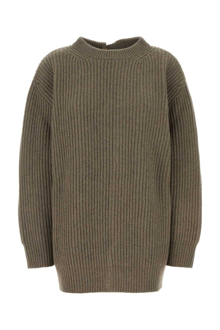 Mm6 By Maison Margiela Cappuccino Wool Blend Oversize Sweater