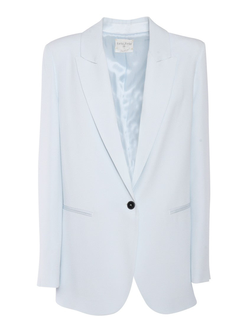 Forte Forte Regular-Fit Satin Blazer With Notched Lapels
