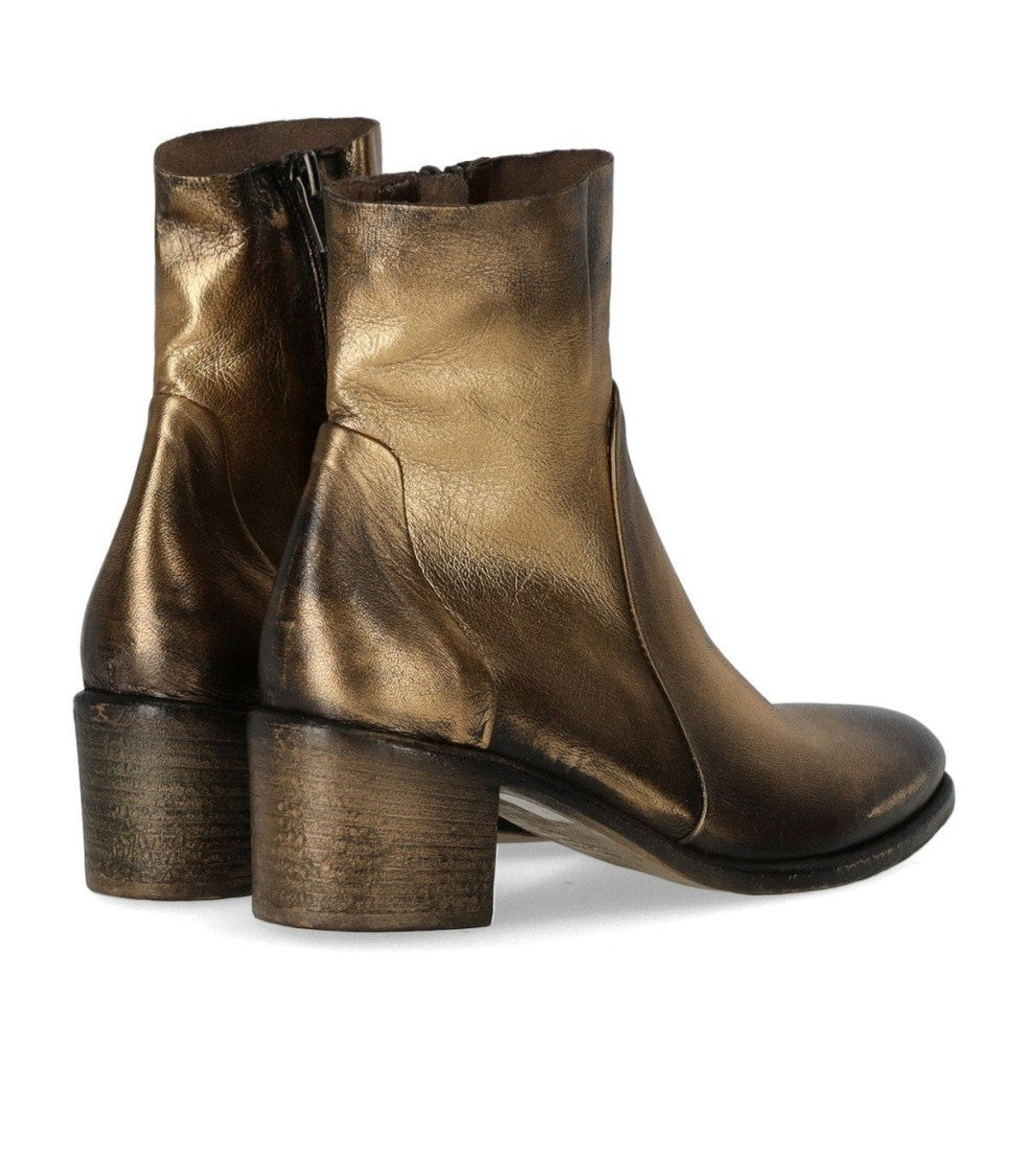 Strategia Gemma Gold Heeled Ankle Boot