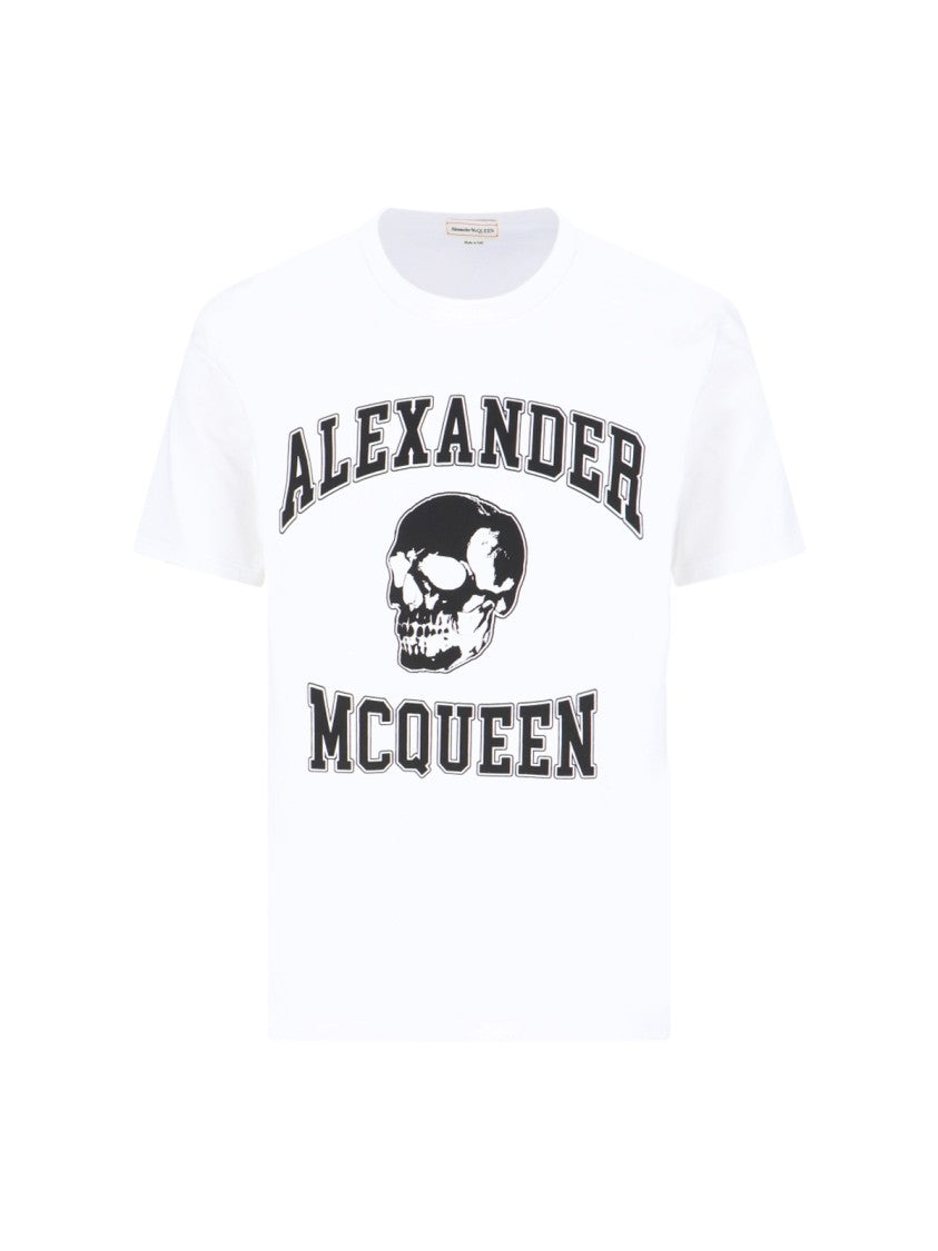 Alexander Mcqueen "Varsity" White Cotton T-Shirt