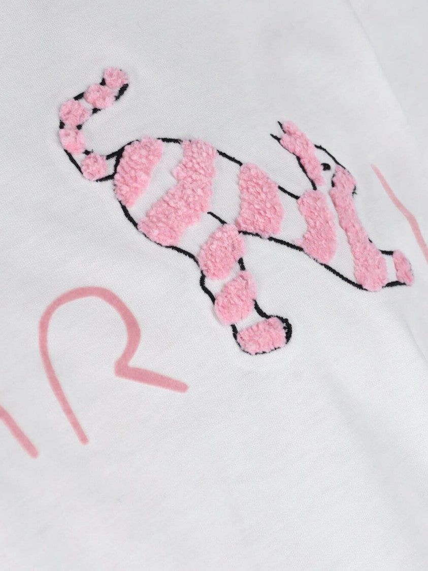 Marni "Animal Aphabet" Logo T-Shirt In White Cotton