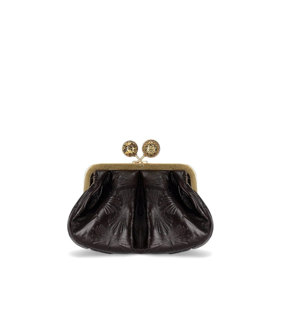 Max Mara Pasticcino Spanish Heritage Small Brown Clutch