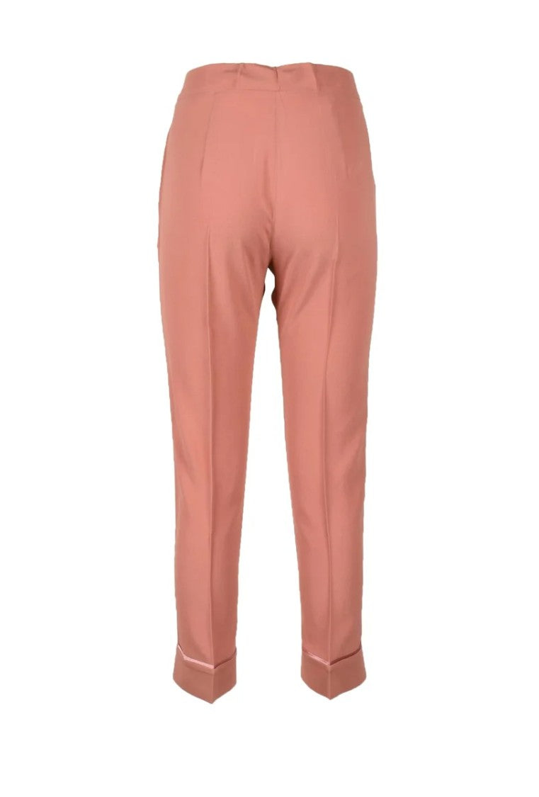 Semi Couture Silk Acetate Trousers - Old Rose