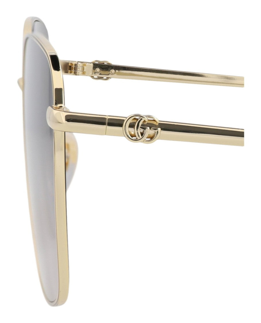 Gucci Square-Frame Metal Sunglasses