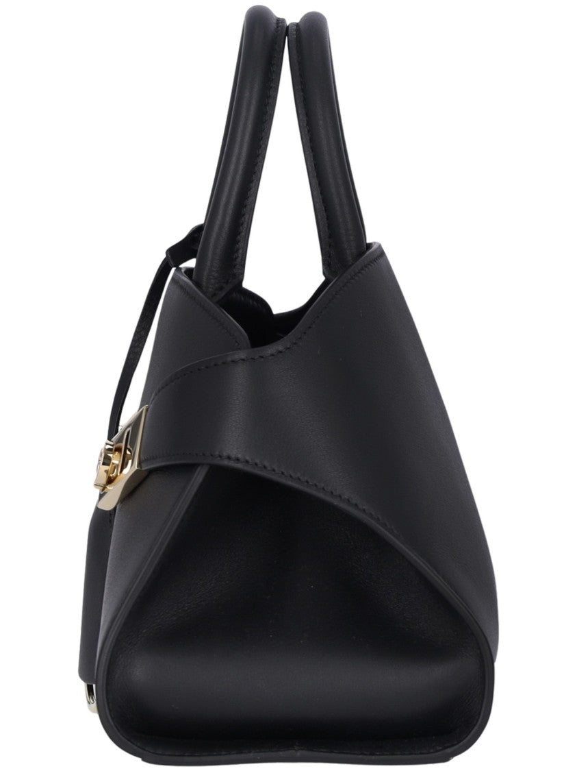 Ferragamo Hug Mini Gold Accent Structured Handbag