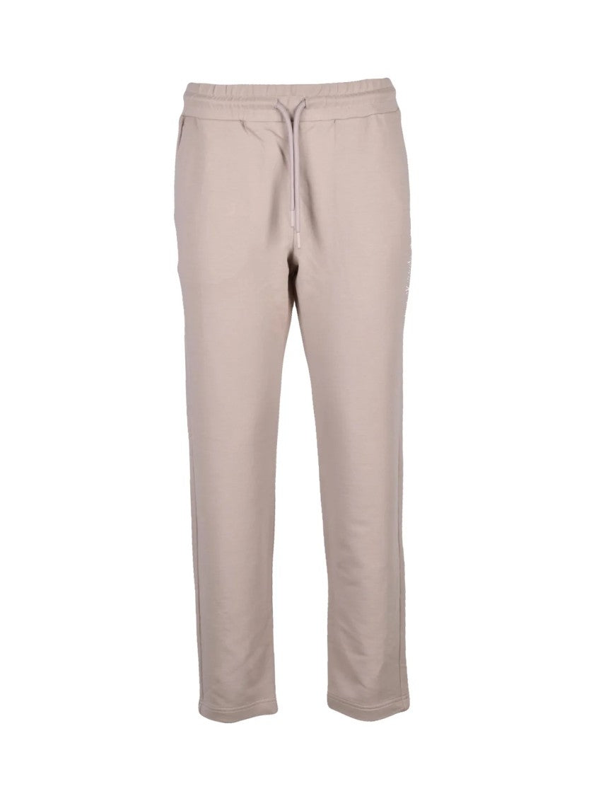 Ea7 Emporio Armani Taupe Track Pants With Elastic Waistband And Subtle Logo Detail