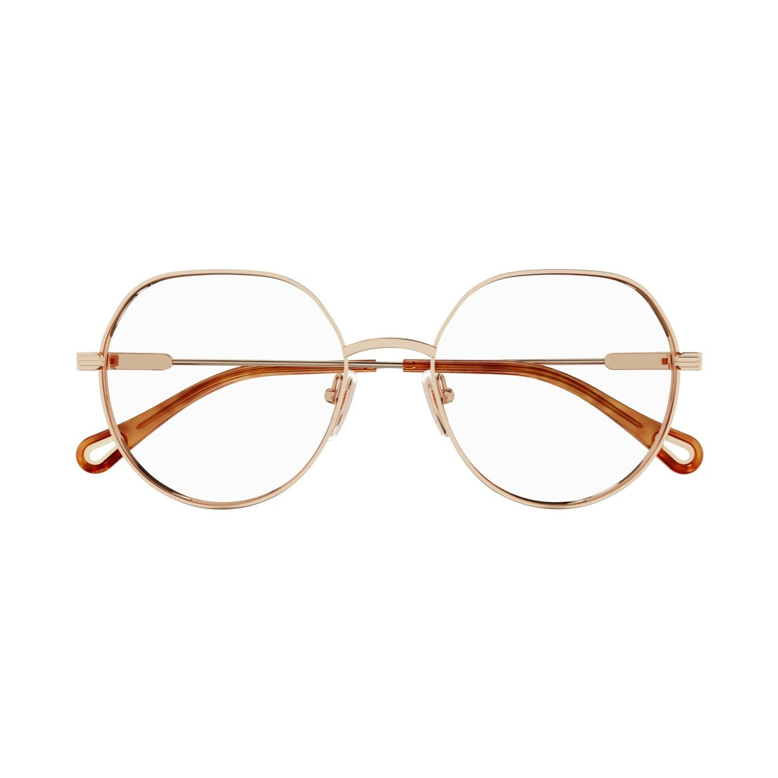 Chloé Ch0137o Geometric Sunglasses With Amber-Tipped Temples