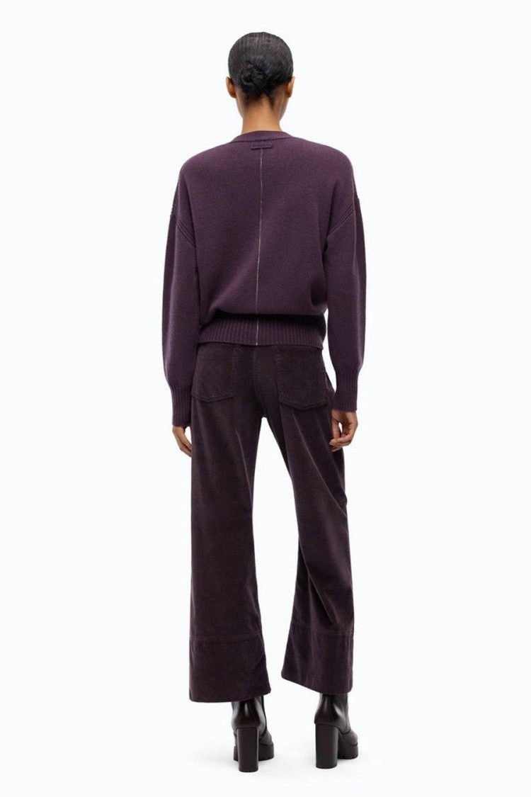 Pinko Violet Wool-Cashmere Blend V-Neck Cardigan