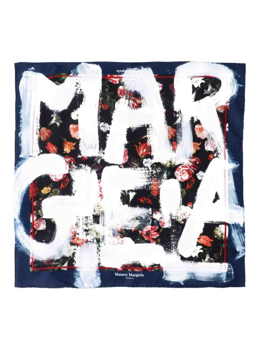 Maison Margiela Multicolor Floral Print Silk Scarf