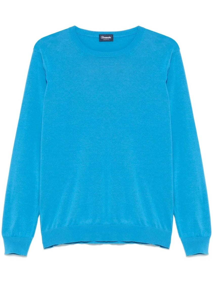 Drumohr Long Sleeve Crew-Neck Sweater In Cotton