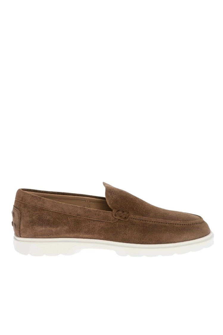 Tod's Suede Loafers With Textured Rubber Sole