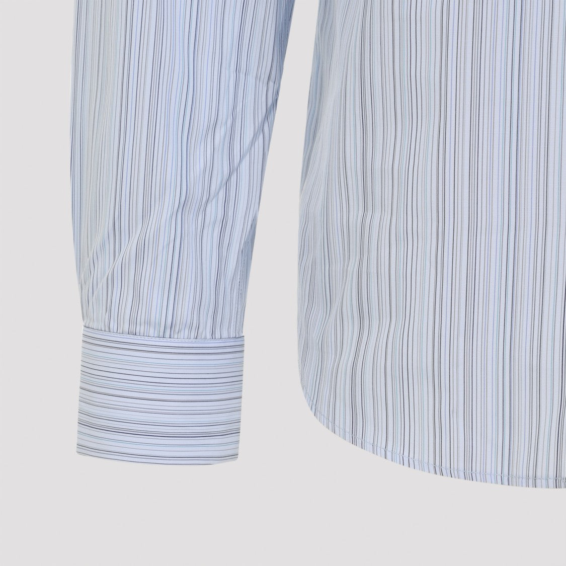 Paul Smith Light Blue Striped Casual Shirt With Traditional Collar