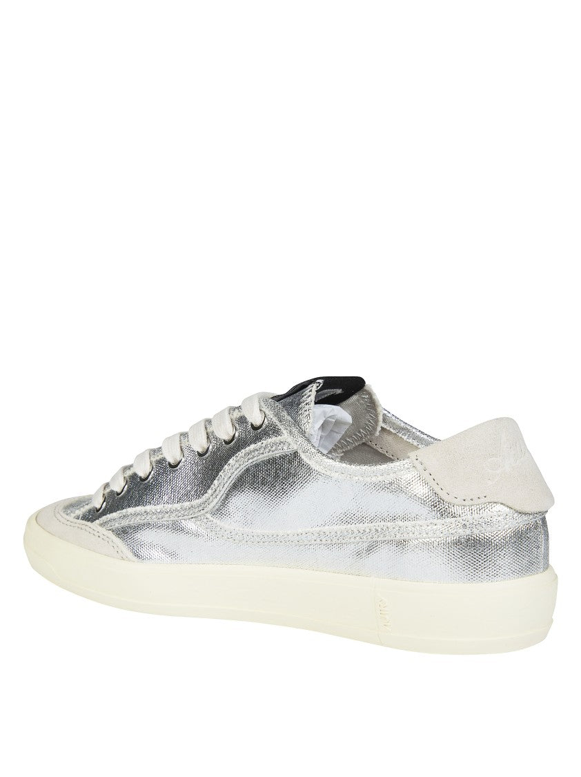 Autry Metallic Silver Windscape Low Rubber Sole Sneakers