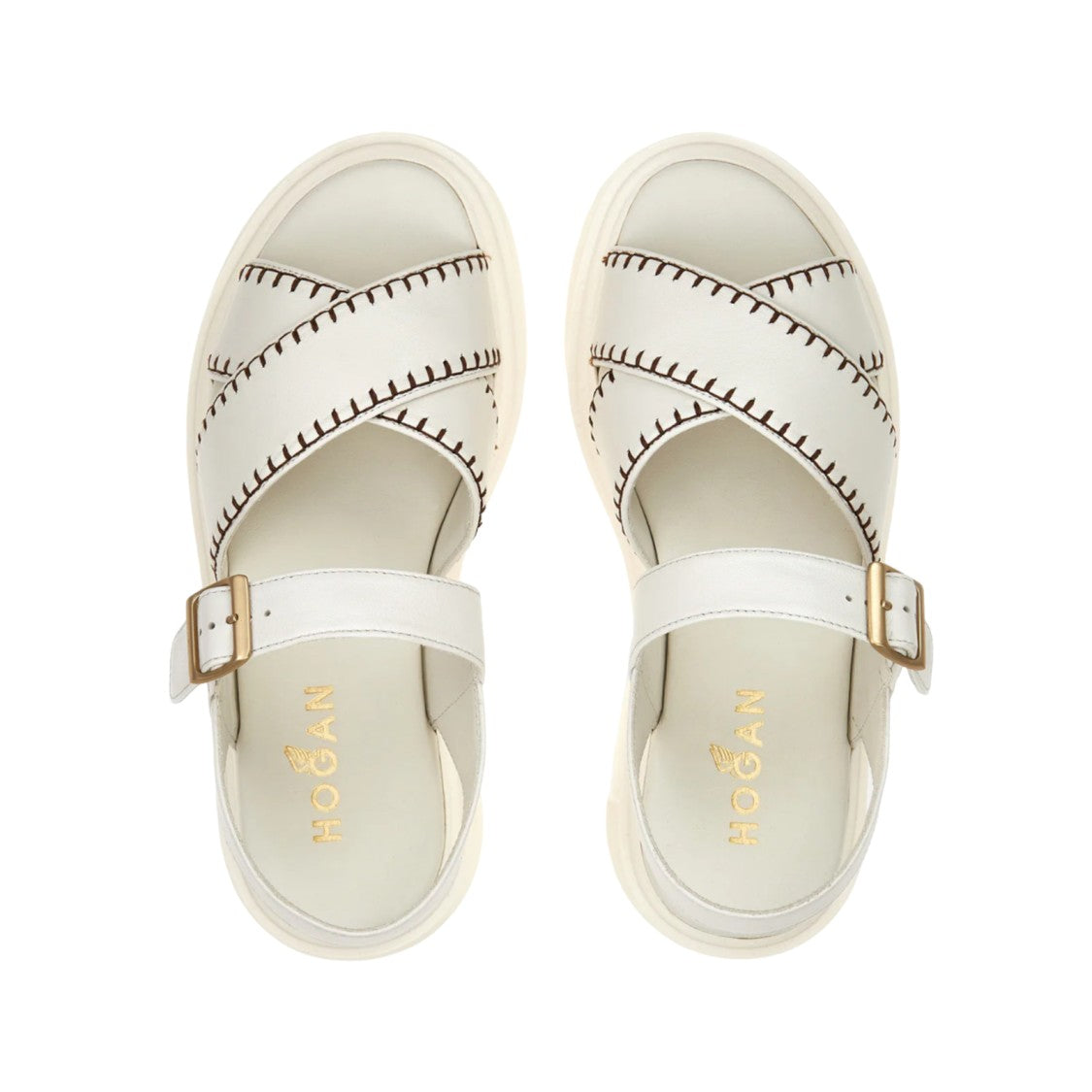 Hogan Chunky Platform Sandals With Crisscross Straps