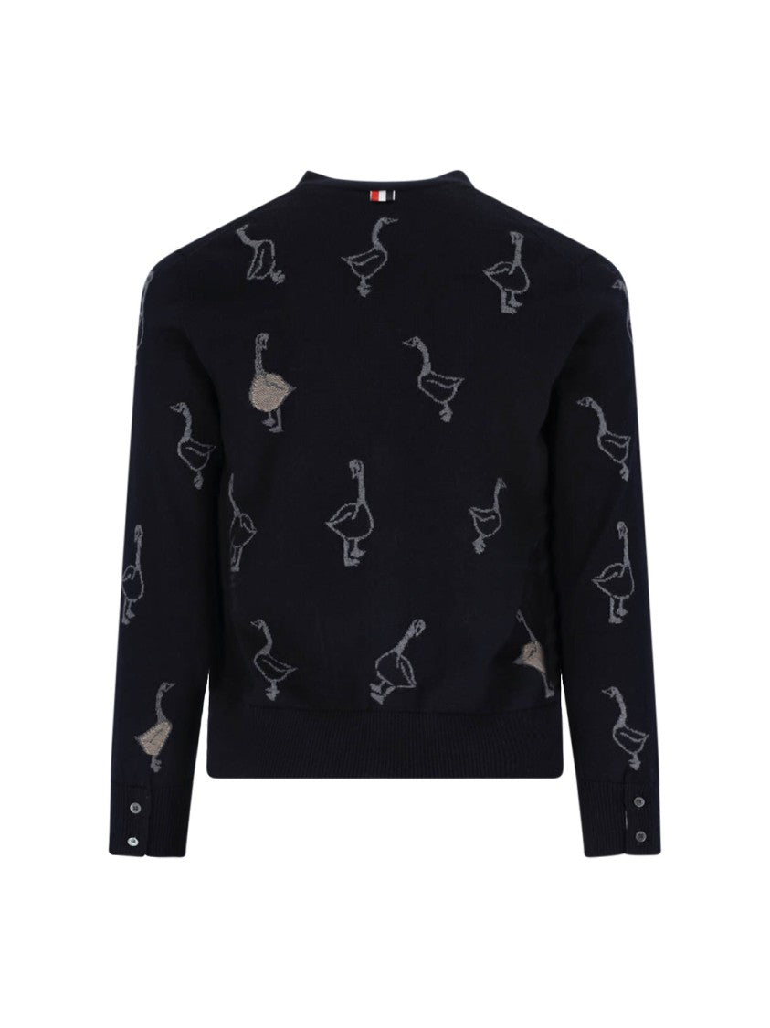 Thom Browne Minimalist Knit Sweater With Ribbed Details