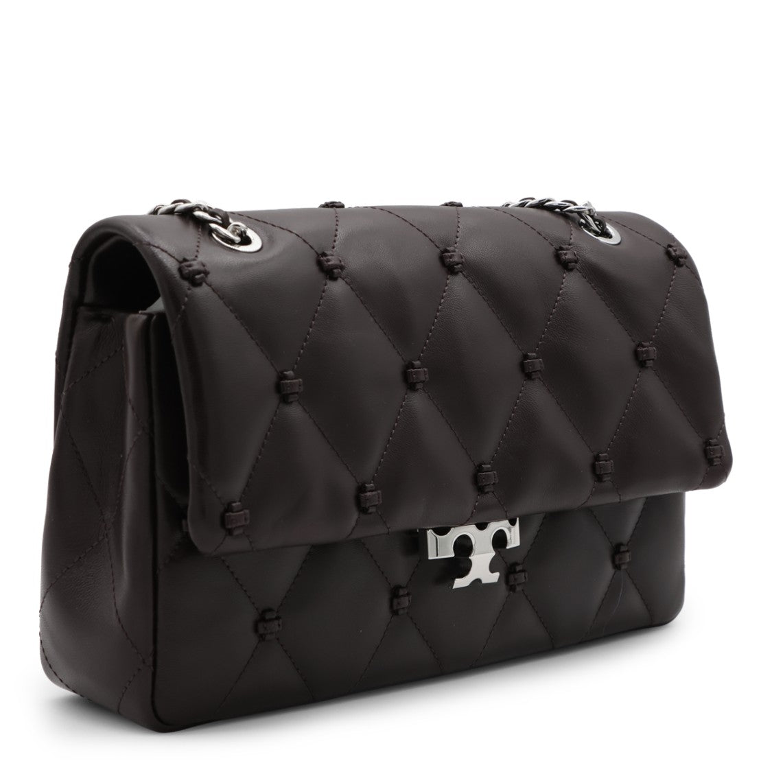 Tory Burch Black Quilted Chain Strap Leather Shoulder Bag