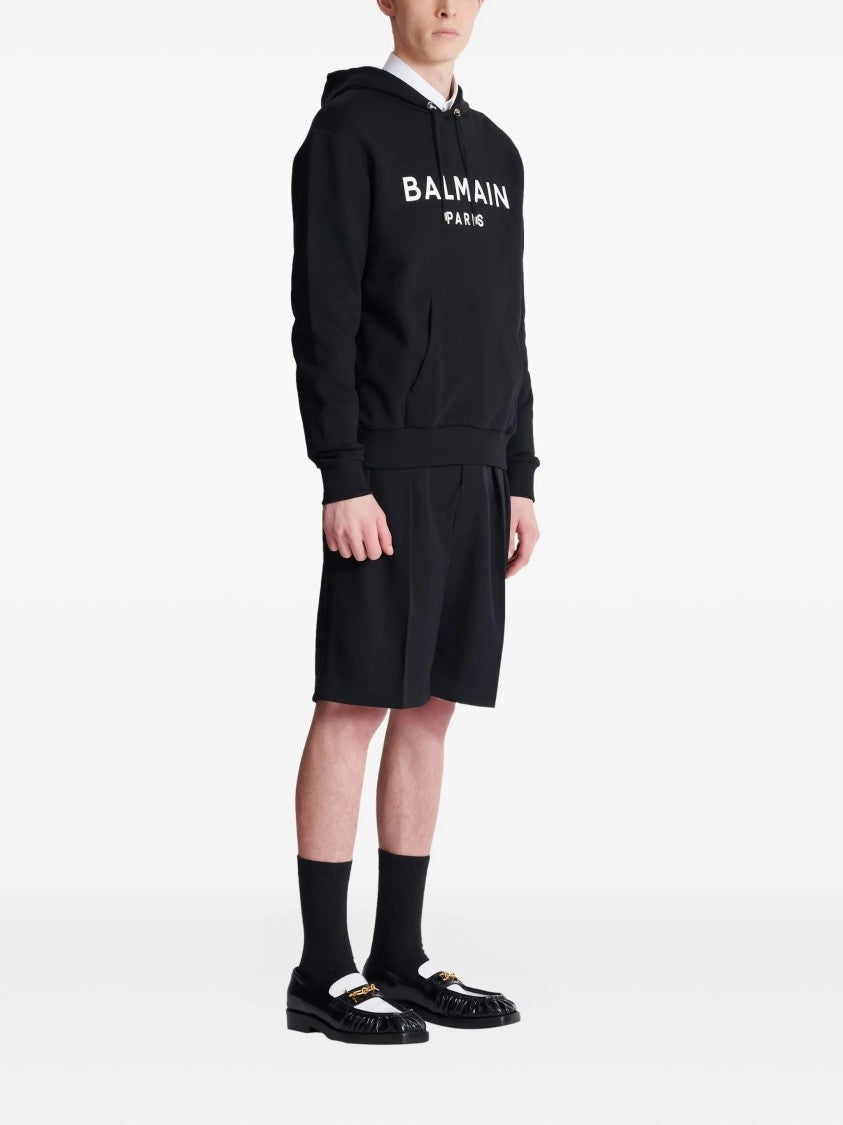 Balmain Black Classic Ls Cotton Hoodie