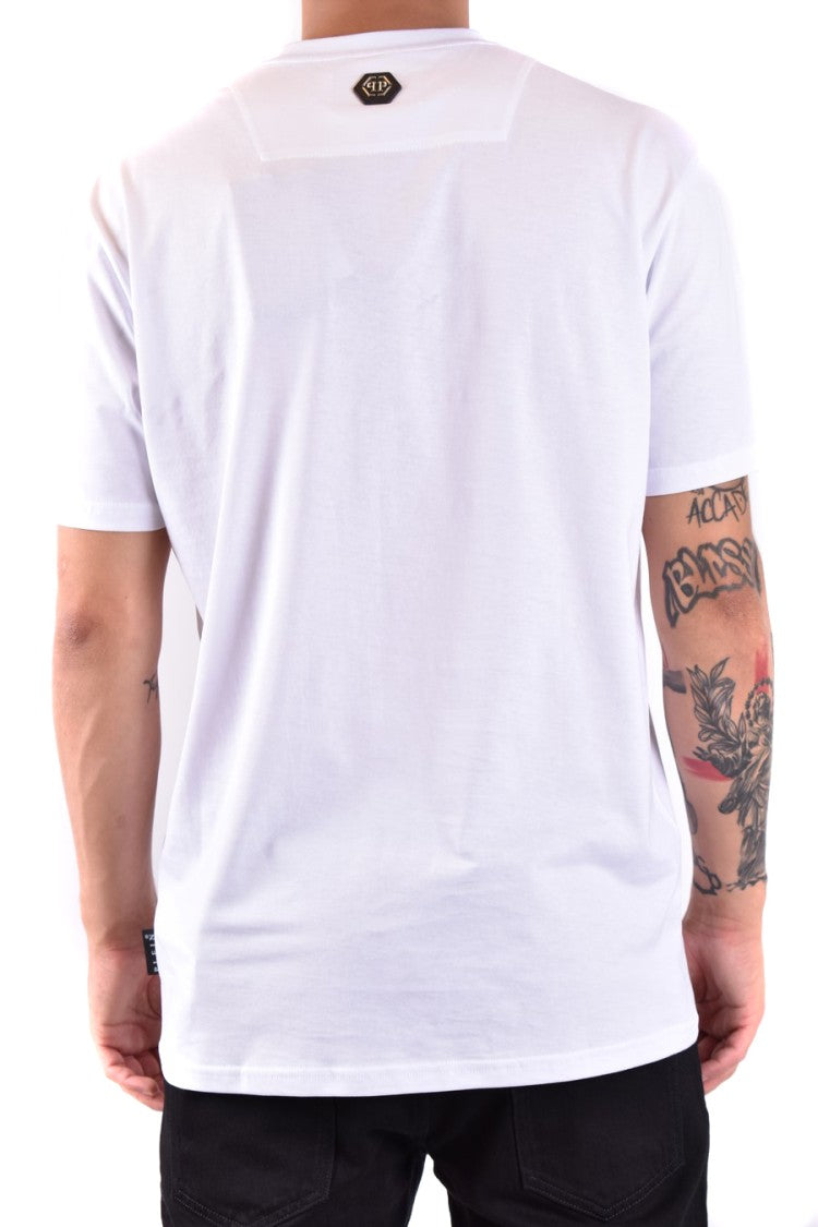 Philipp Plein Graphic Print Cotton T-Shirt Crew Neckline