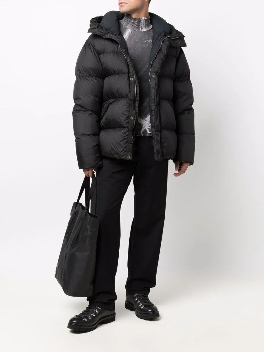 Ten C Quilted Down Jacket With High Collar