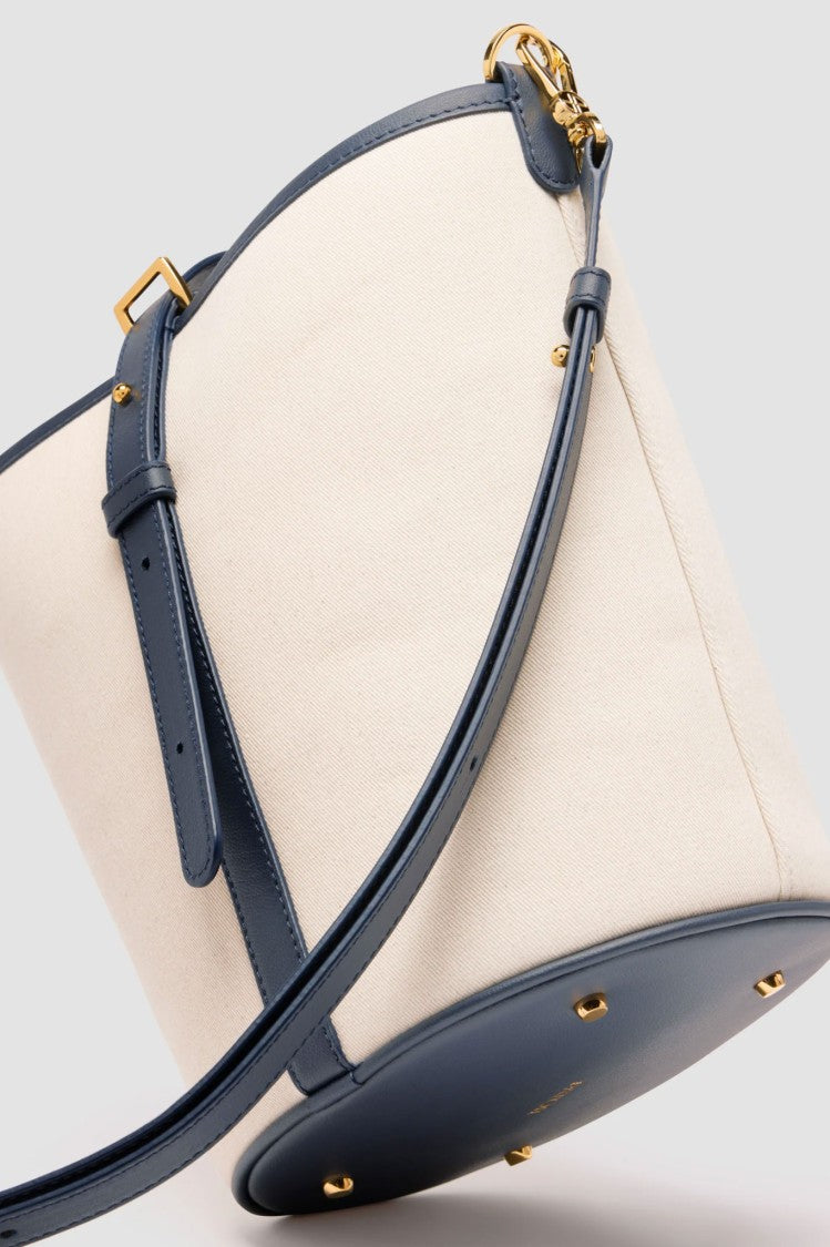 Patou Leather And Canvas Bucket Handbag