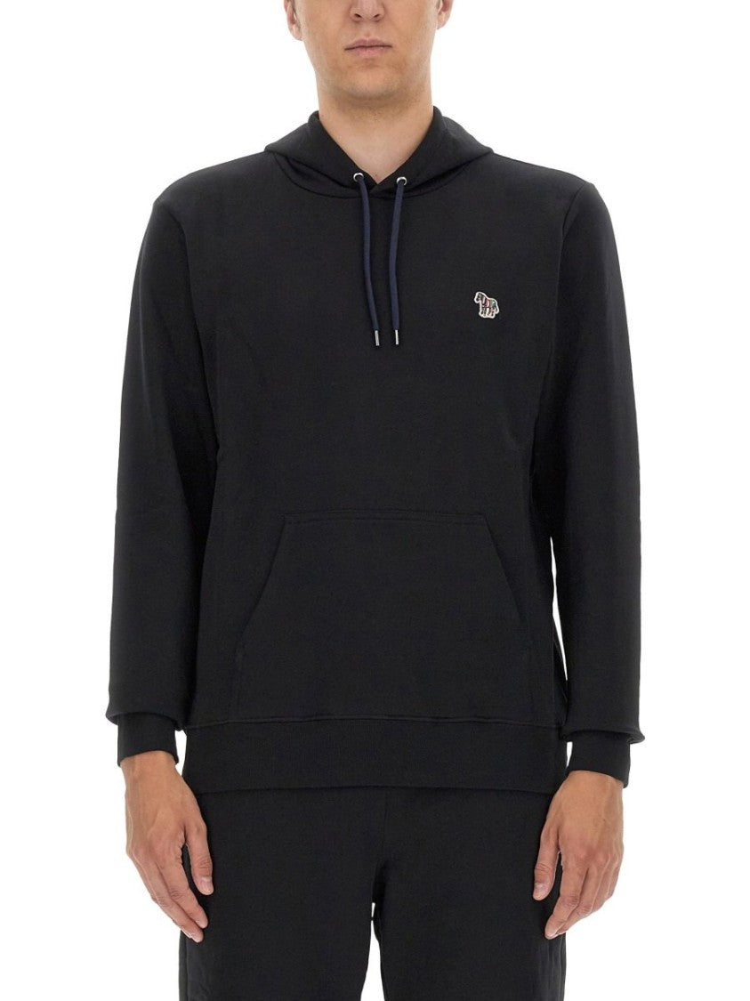 Paul Smith Classic Black Pullover Hoodie With Embroidered Logo