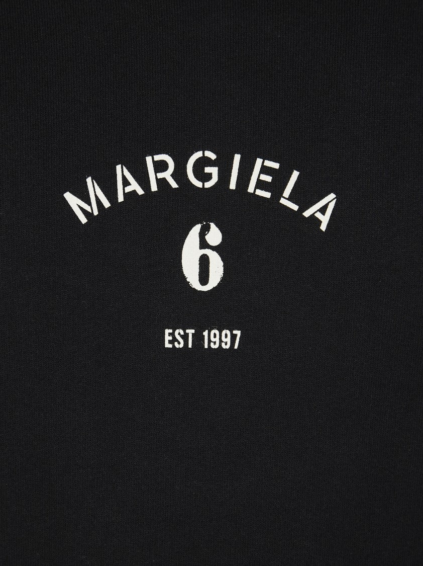 Mm6 By Maison Margiela Black Hooded Kangaroo Pocket Sweatshirt