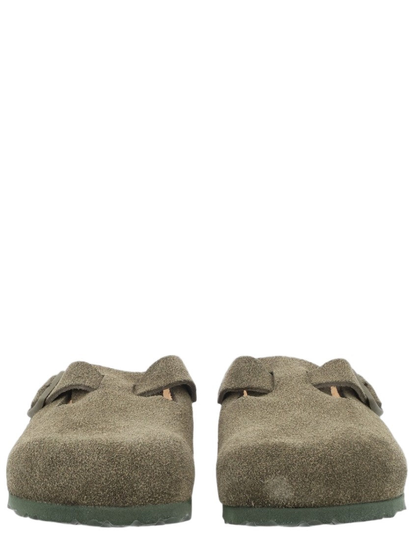 Birkenstock Green Suede Cork Footbed Leather Sandals