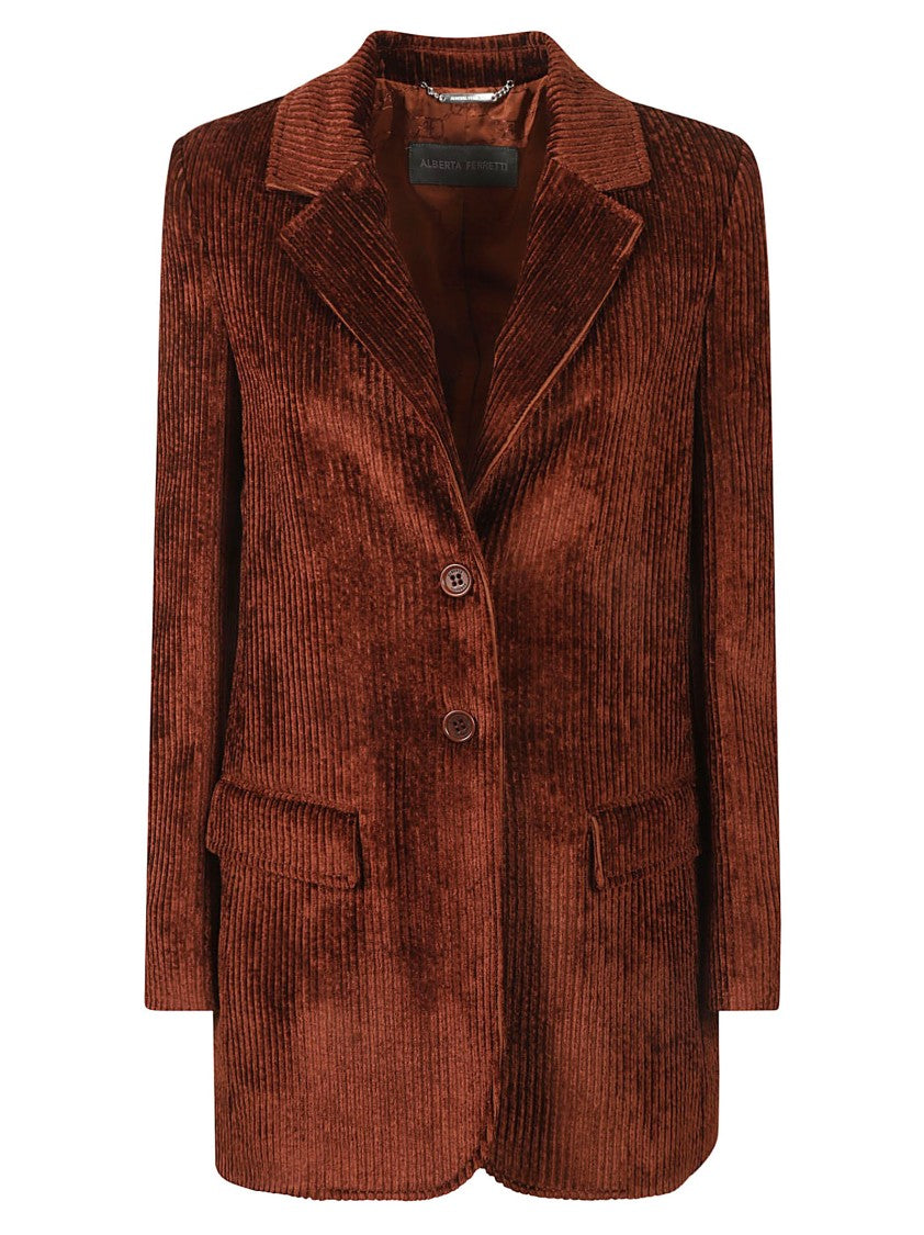 Alberta Ferretti Tailored Brown Corduroy Jacket