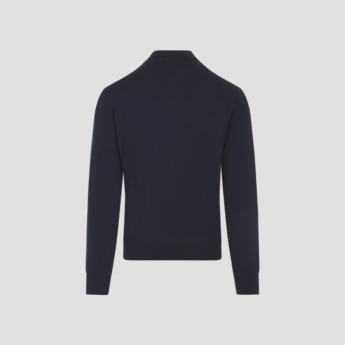 Canali Navy Blue Cashmere Long Sleeves Polo
